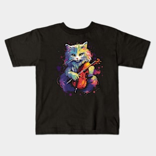 Ragdoll Playing Violin Kids T-Shirt